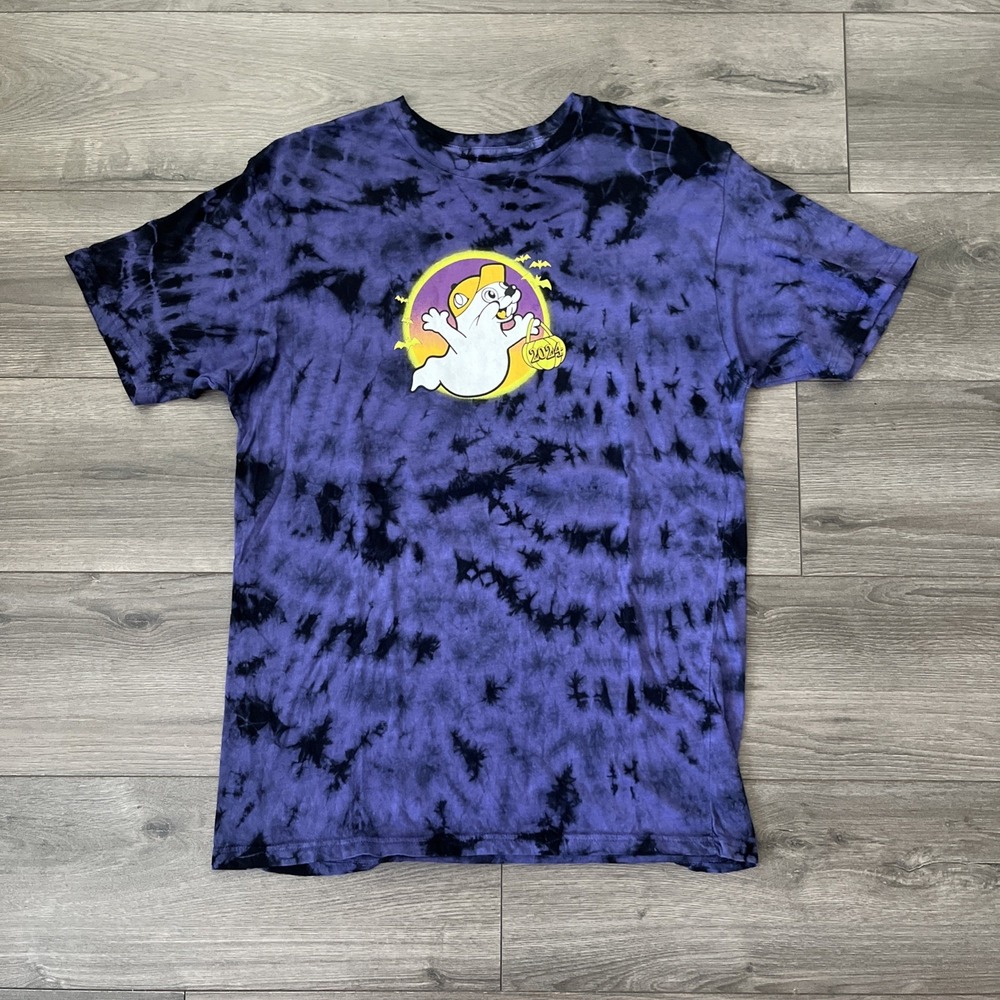Buc-ees Mens L T Shirt Halloween Purple Tie Dye 2024 Short Sleeve